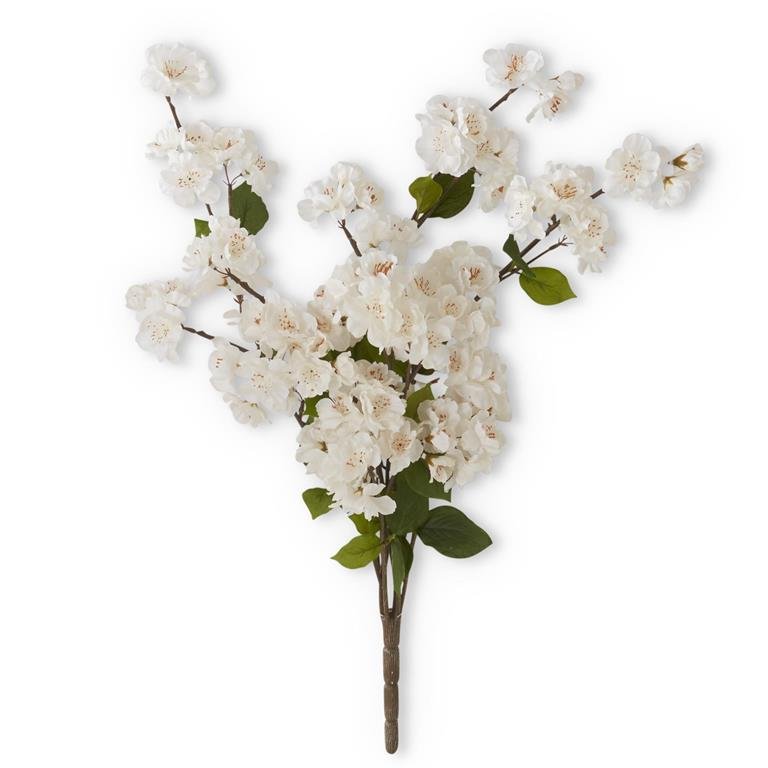 25 Inch White Peach Blossom Bush - Bria Blair Creative