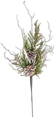 27" Juniper Stem with Twigs Pinecones and Blue Berries - Bria Blair Creative