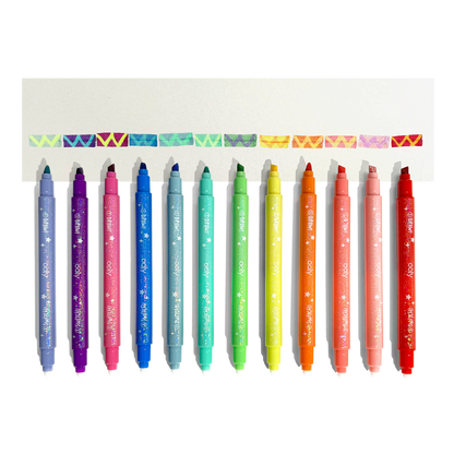 Switch-Eroo Sparkle Glittery Color Changing Markers- 12 pc