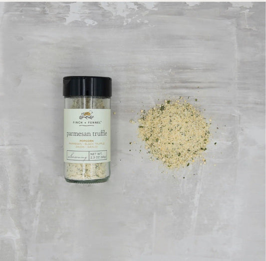 2.8 oz. Parmesan Truffle Popcorn Seasoning Finch + Fennel - Bria Blair Creative
