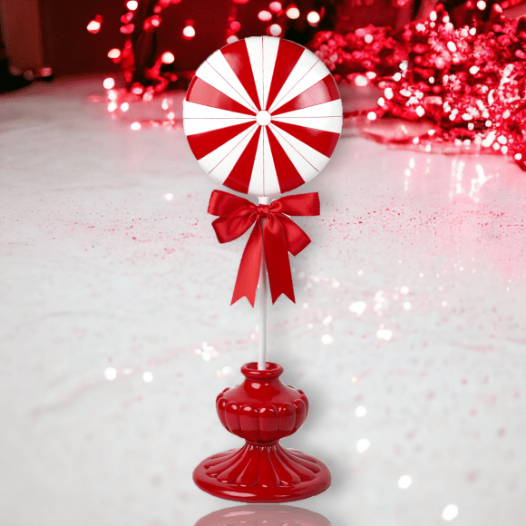 28" Peppermint Lollipop on Red Base - Bria Blair Creative