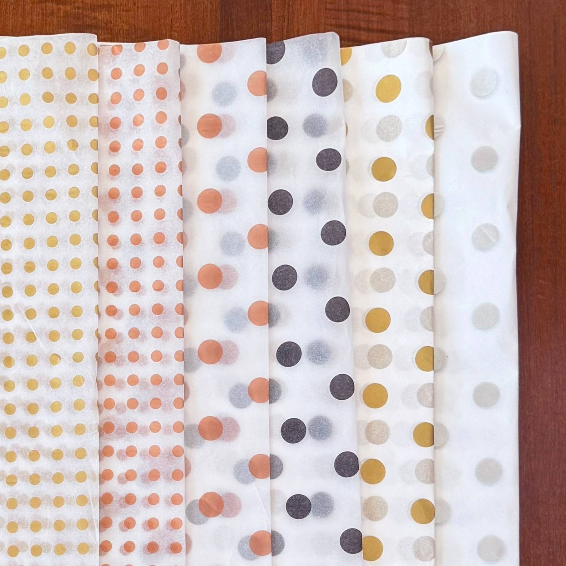 28" x 20" Polka Dots 17g Wrapping Tissue Paper Sheets: Black / Large Dot - Bria Blair Creative