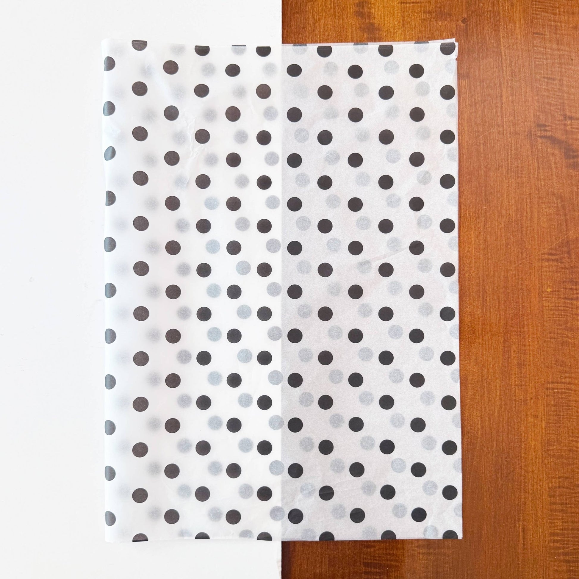 28" x 20" Polka Dots 17g Wrapping Tissue Paper Sheets: Black / Large Dot - Bria Blair Creative
