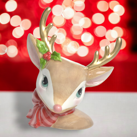 Retro Brown Deer Head Vase