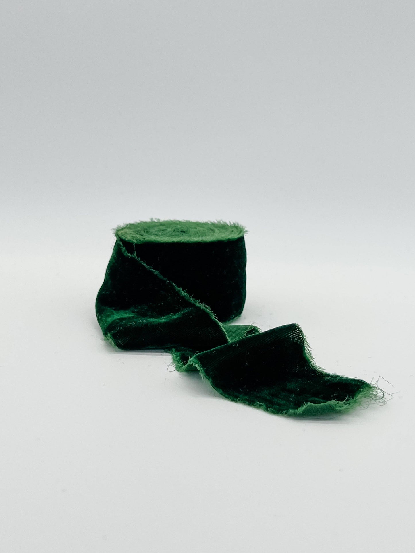 2" Velvet Ribbon - Raw Edge - 29 Colors: Evergreen