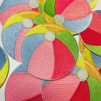 3” Beach Ball - Embroidered Hat Patch: Embroidered Patch - Bria Blair Creative