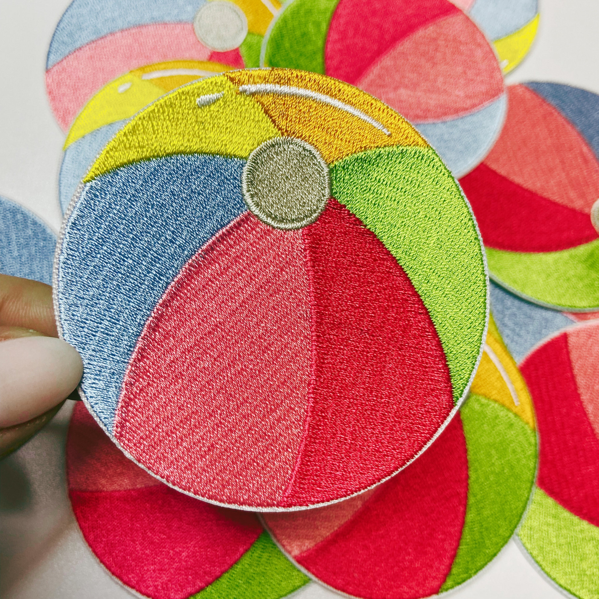 3” Beach Ball - Embroidered Hat Patch: Embroidered Patch - Bria Blair Creative