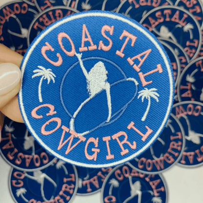 3" Coastal Cowgirl - Embroidered Hat Patch: Embroidered Patch - Bria Blair Creative