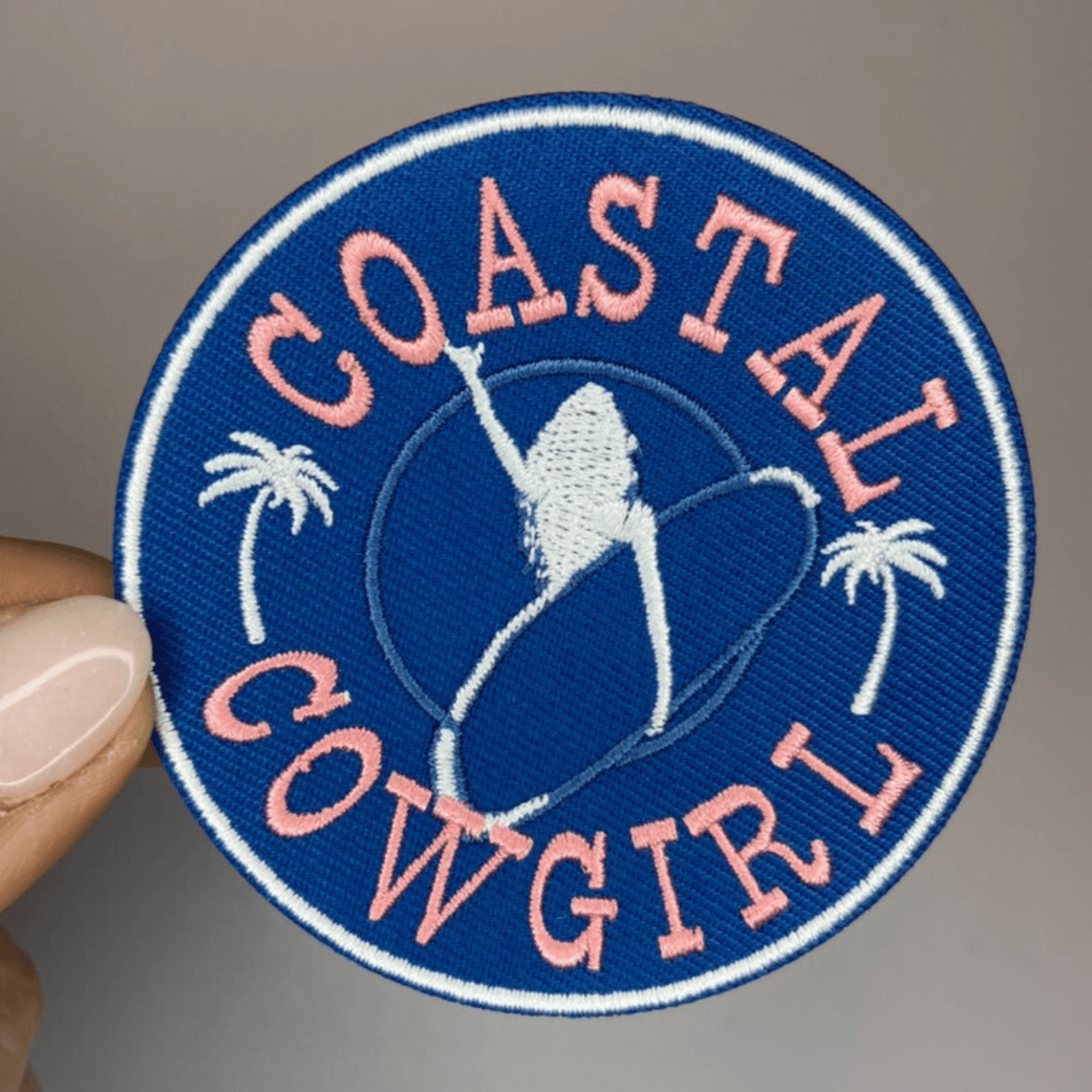 3" Coastal Cowgirl - Embroidered Hat Patch: Embroidered Patch - Bria Blair Creative