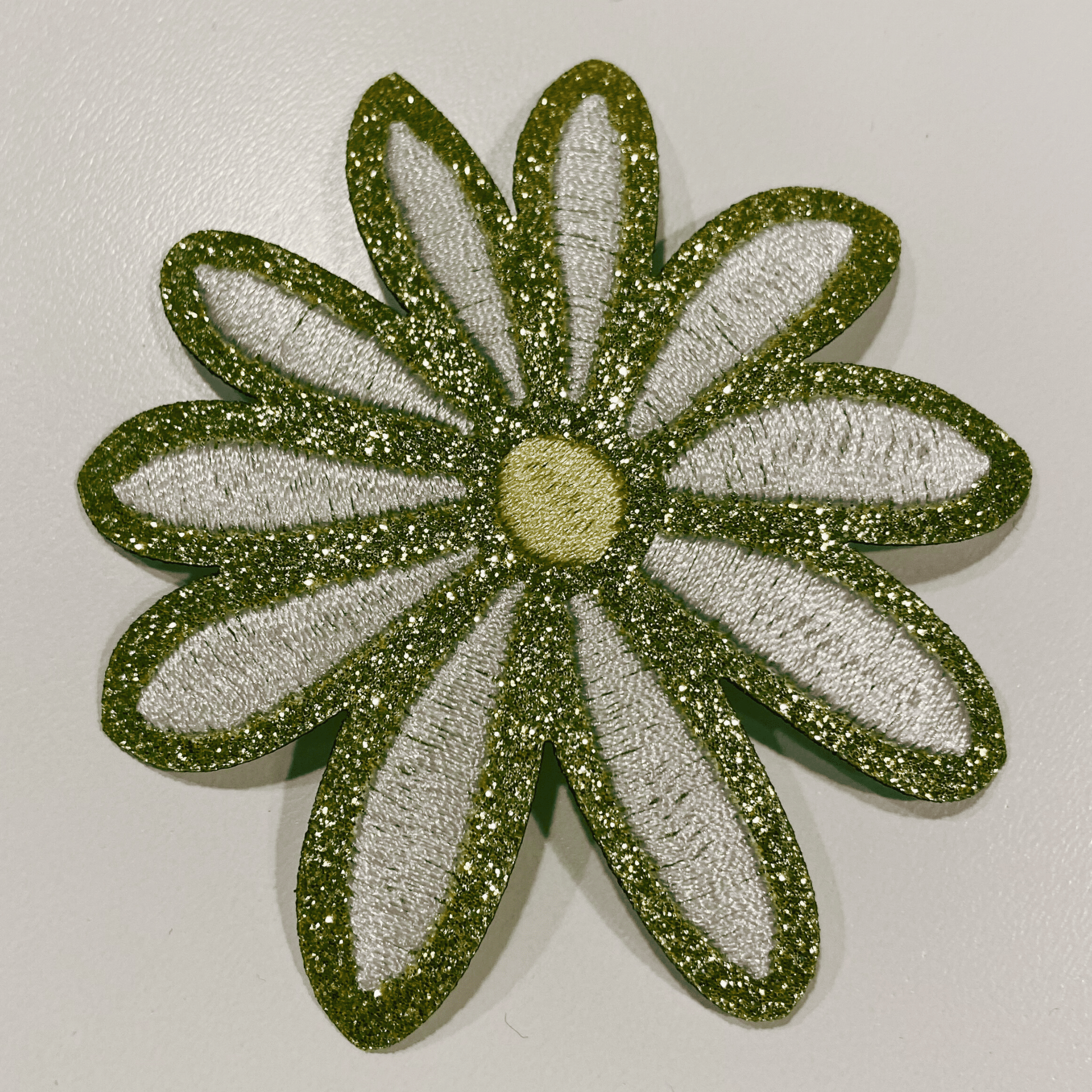 3" Glitter Flower - Embroidered Hat Patch: Embroidered Patch - Bria Blair Creative