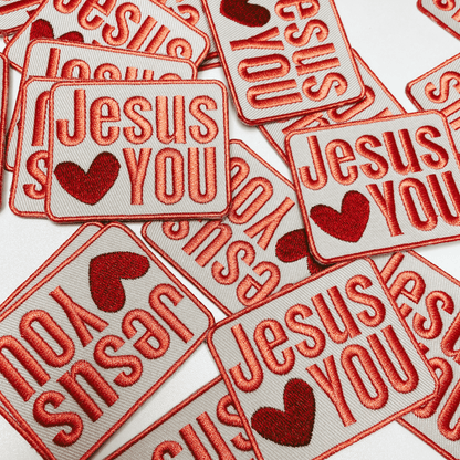3" Jesus heart You - Embroidered Hat Patch: QTY 1 - Bria Blair Creative