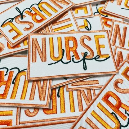 3" NURSE life - Embroidered Hat Patch: Embroidered Patch - Bria Blair Creative