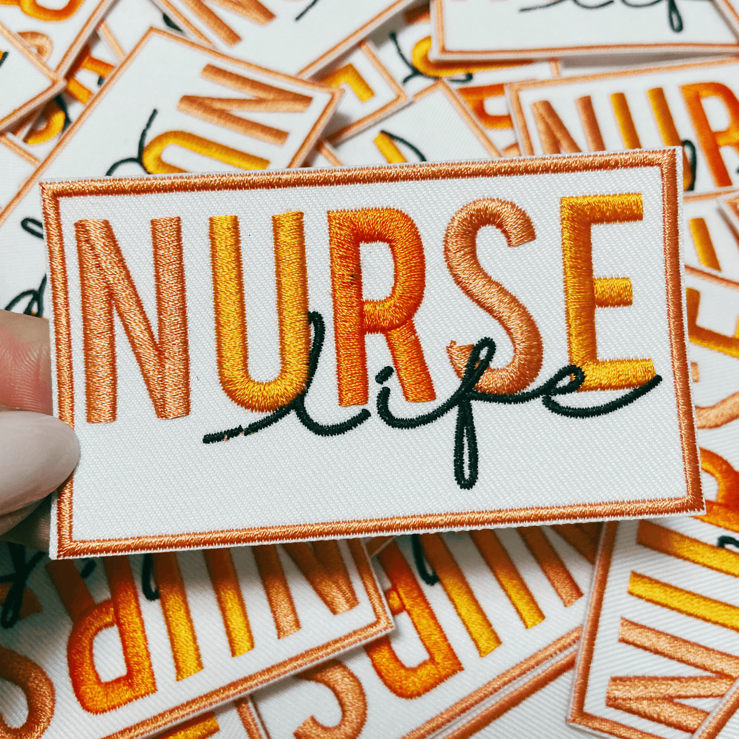 3" NURSE life - Embroidered Hat Patch: Embroidered Patch - Bria Blair Creative