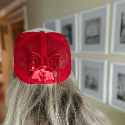 3" SEQUIN 3D Bow In RED - SEQUIN Hat Patch: Embroidered Patch - Bria Blair Creative