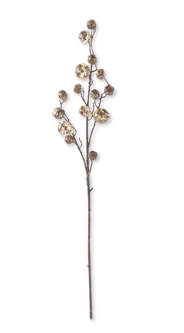 30 Inch Antique Gold Bell Branch - Bria Blair Creative