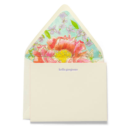 Hello Gorgeous | Fancy Pants Letterpress Flat Notecards
