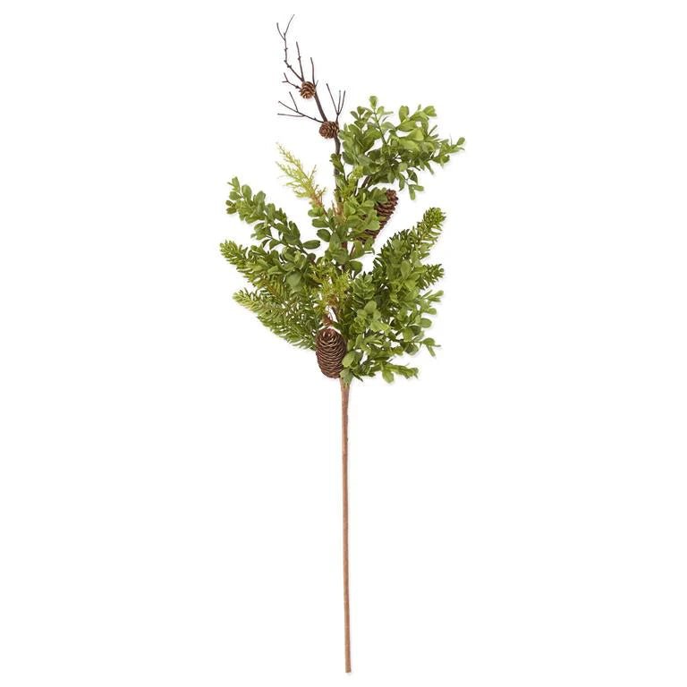 32" Twig Pine & Mixed Foliage Branch w/Pinecones - Bria Blair Creative