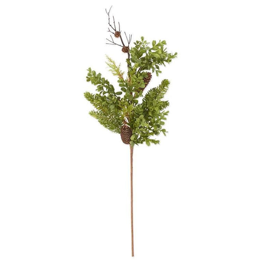 32" Twig Pine & Mixed Foliage Branch w/Pinecones - Bria Blair Creative