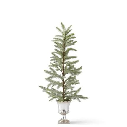 34" Glittered Pine in Silver Urn - Bria Blair Creative