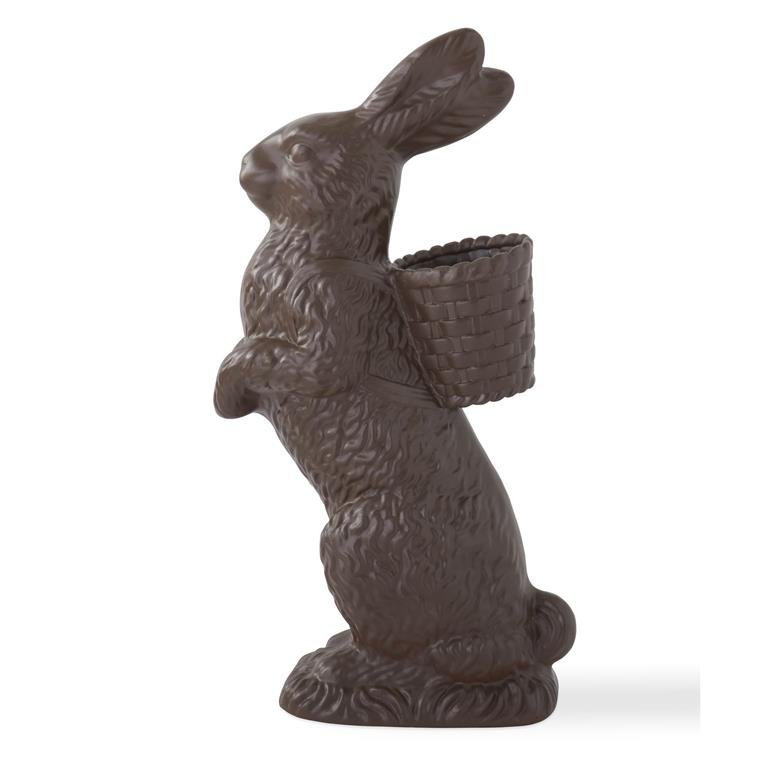 34.25 Inch Resin Chocolate Bunny w/Open Basket - Bria Blair Creative