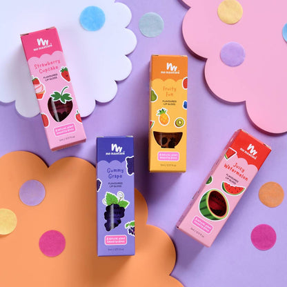 Natural Kids Lip Gloss Wands - Multiple Flavours available: Strawberry Cupcake - Pink