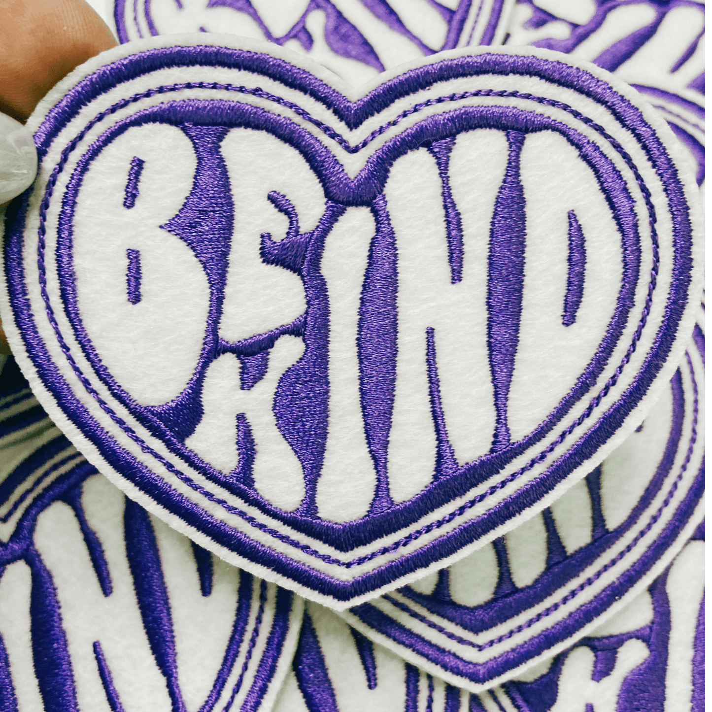 3.5" Be Kind Heart in Purple - Embroidered Hat Patch: 3" Embroidered Patch - Bria Blair Creative