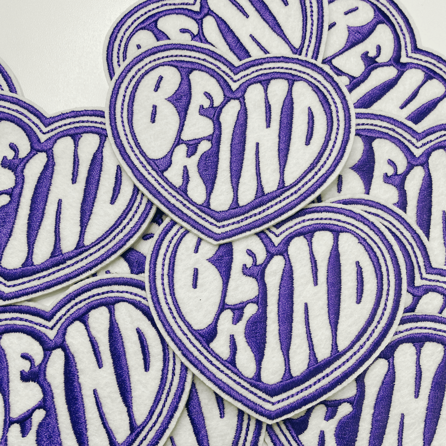 3.5" Be Kind Heart in Purple - Embroidered Hat Patch: 3" Embroidered Patch - Bria Blair Creative
