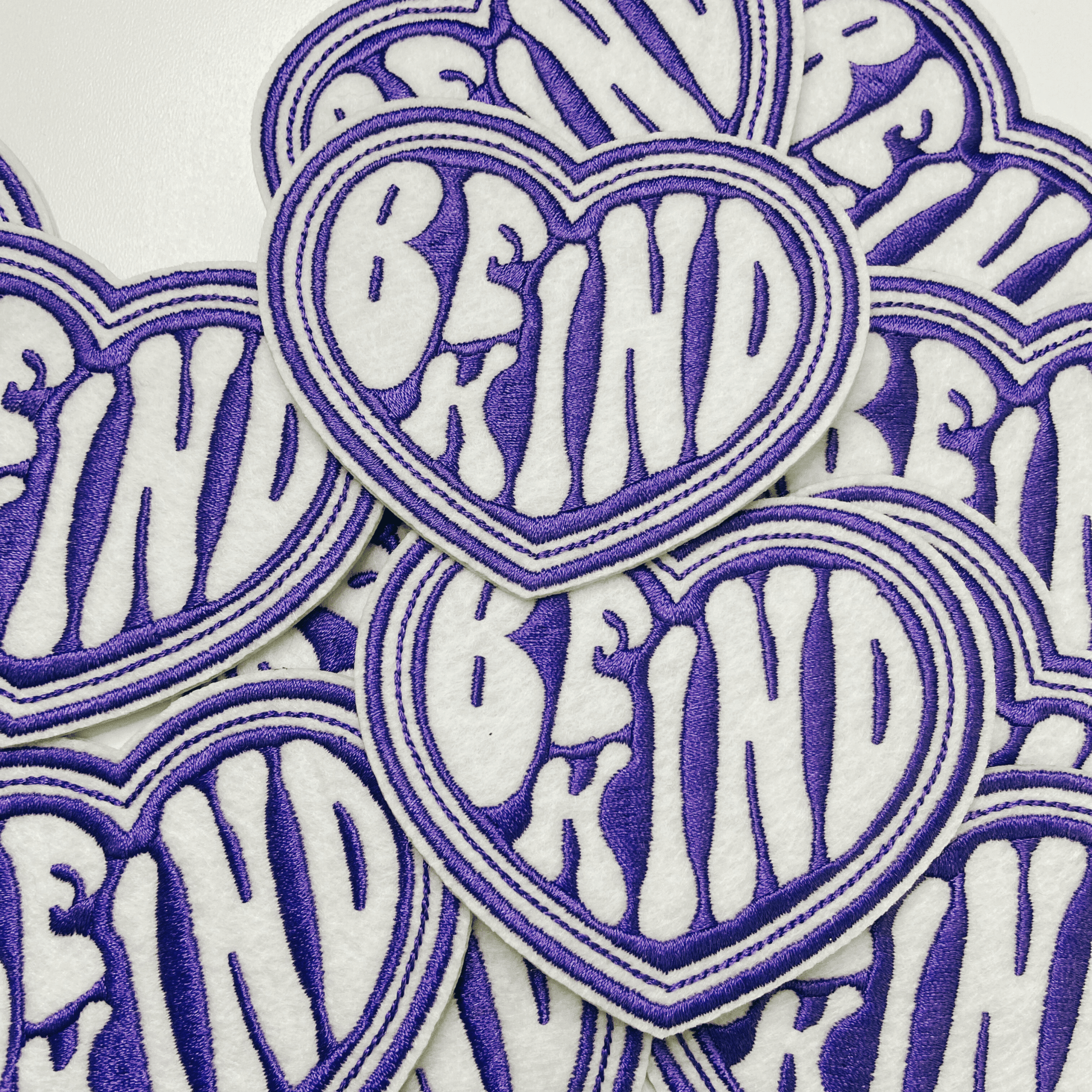 3.5" Be Kind Heart in Purple - Embroidered Hat Patch: 3" Embroidered Patch - Bria Blair Creative