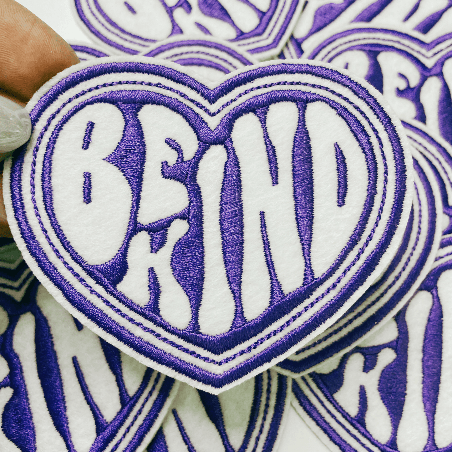 3.5" Be Kind Heart in Purple - Embroidered Hat Patch: 3" Embroidered Patch - Bria Blair Creative