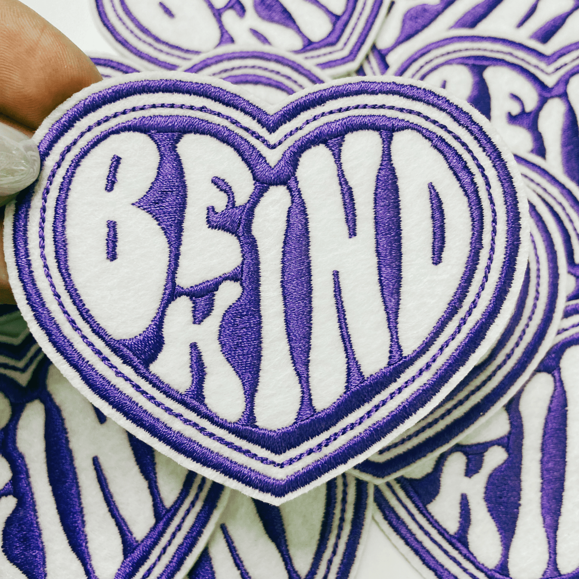 3.5" Be Kind Heart in Purple - Embroidered Hat Patch: 3" Embroidered Patch - Bria Blair Creative