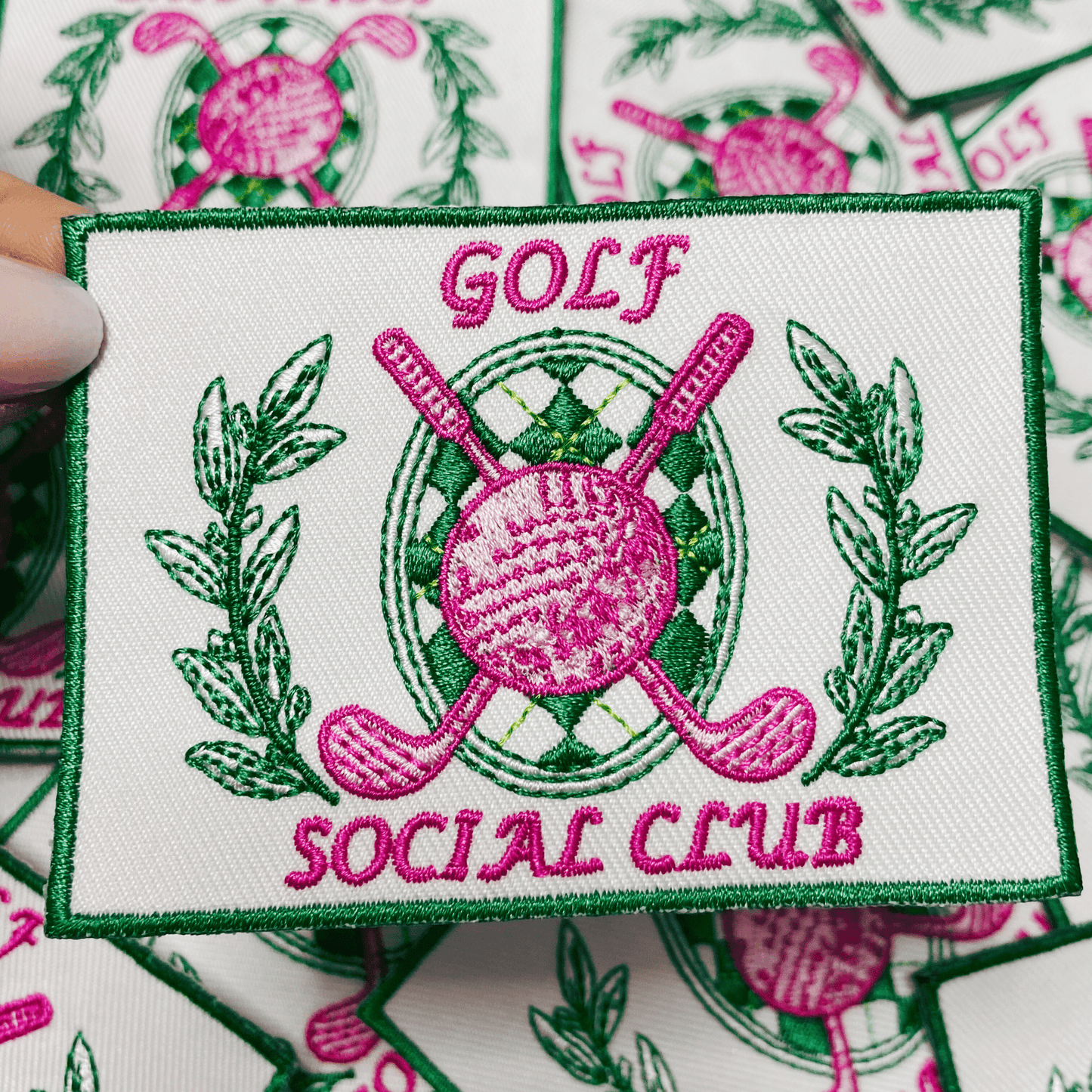 3.5” Golf Social Club - Embroidered Hat Patch: 4" Embroidered Patch - Bria Blair Creative