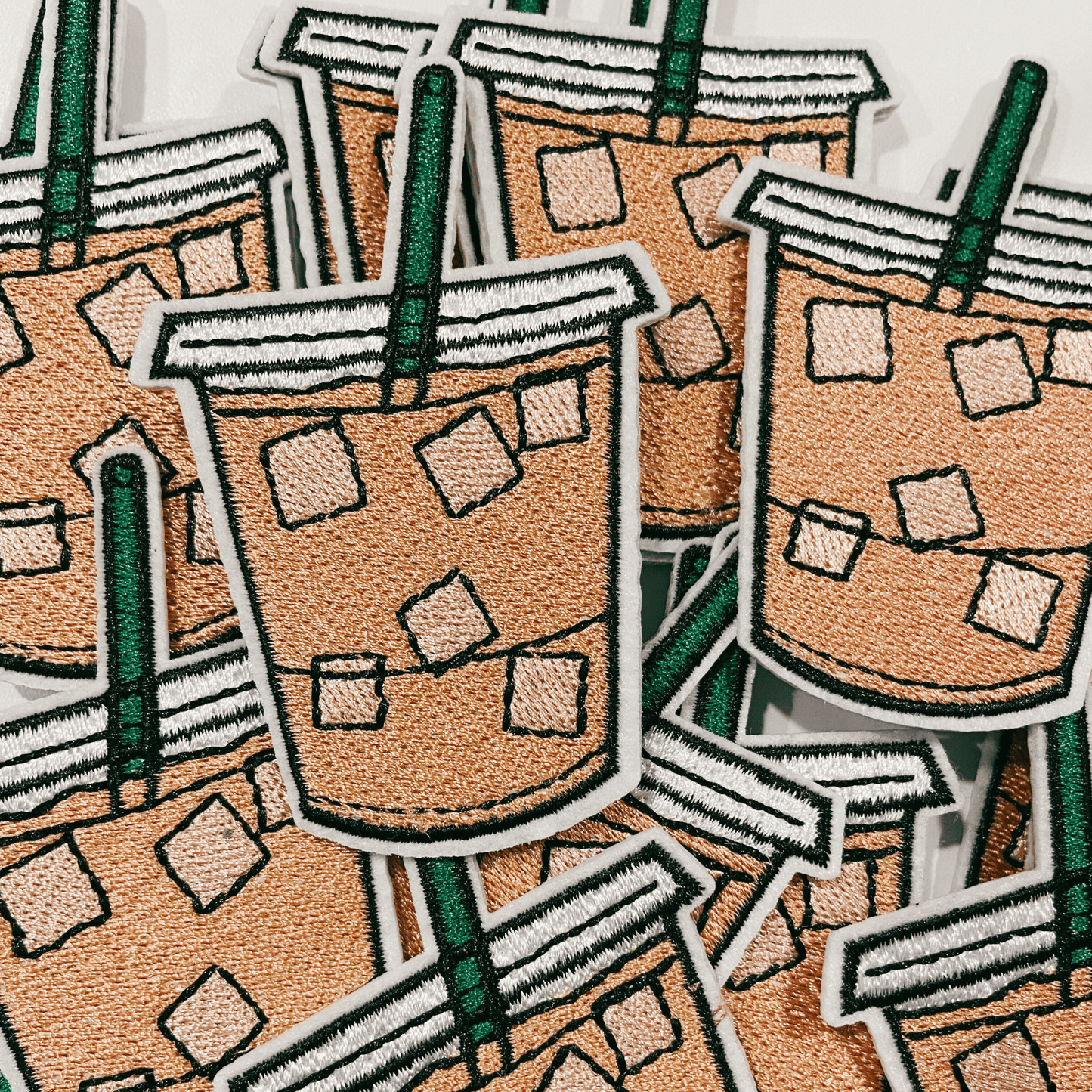 3.5" Iced Coffee - Embroidered Hat Patch: Embroidered Patch - Bria Blair Creative