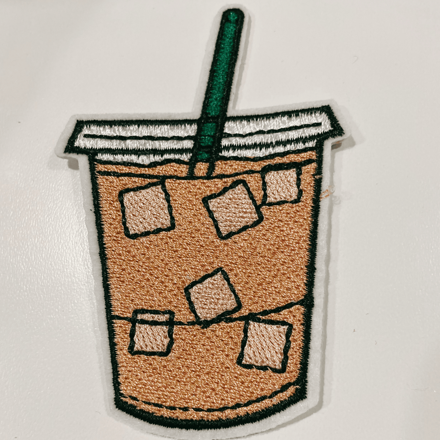 3.5" Iced Coffee - Embroidered Hat Patch: Embroidered Patch - Bria Blair Creative