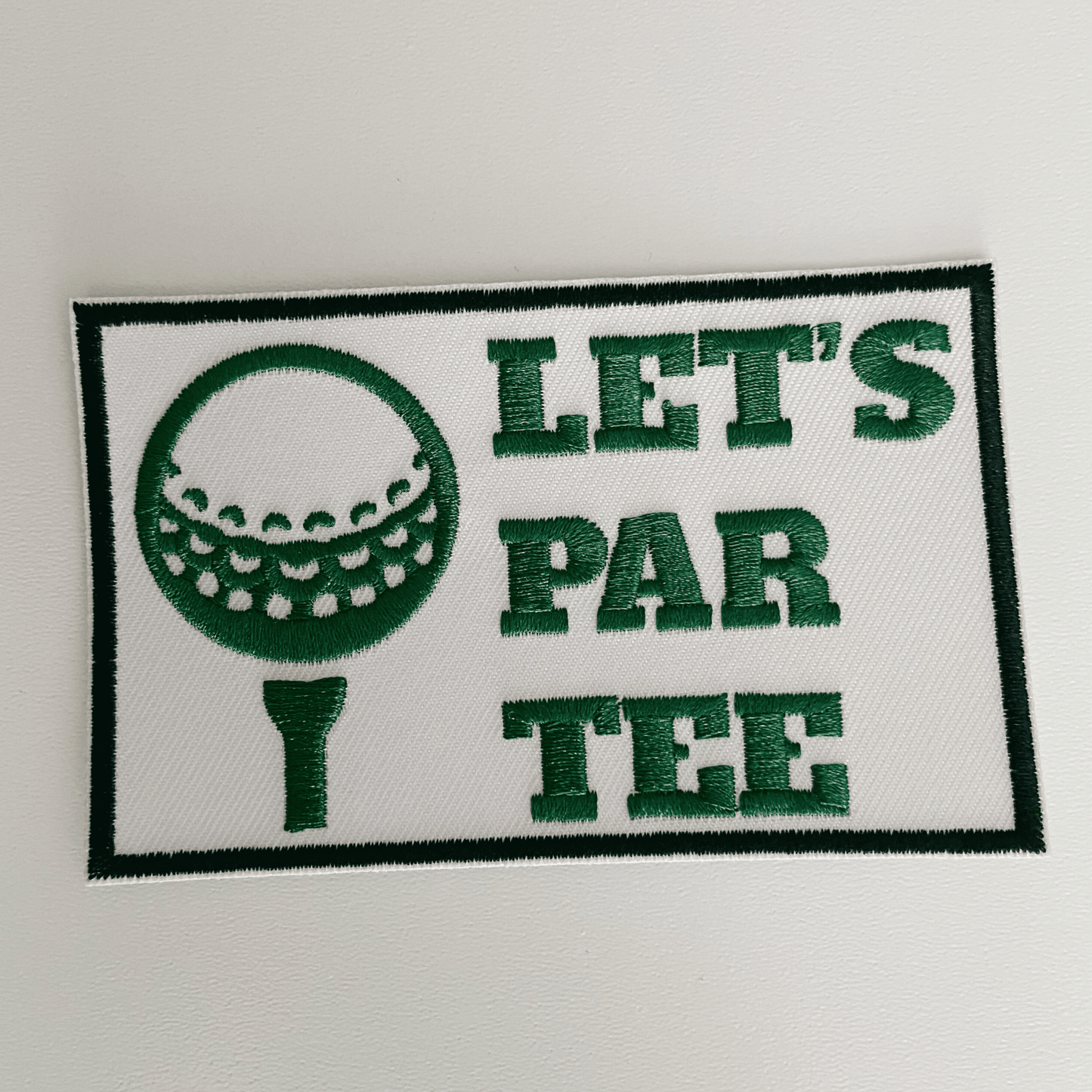 3.5" LET'S PAR TEE (golf) - Embroidered Hat Patch: 4" Embroidered Patch - Bria Blair Creative