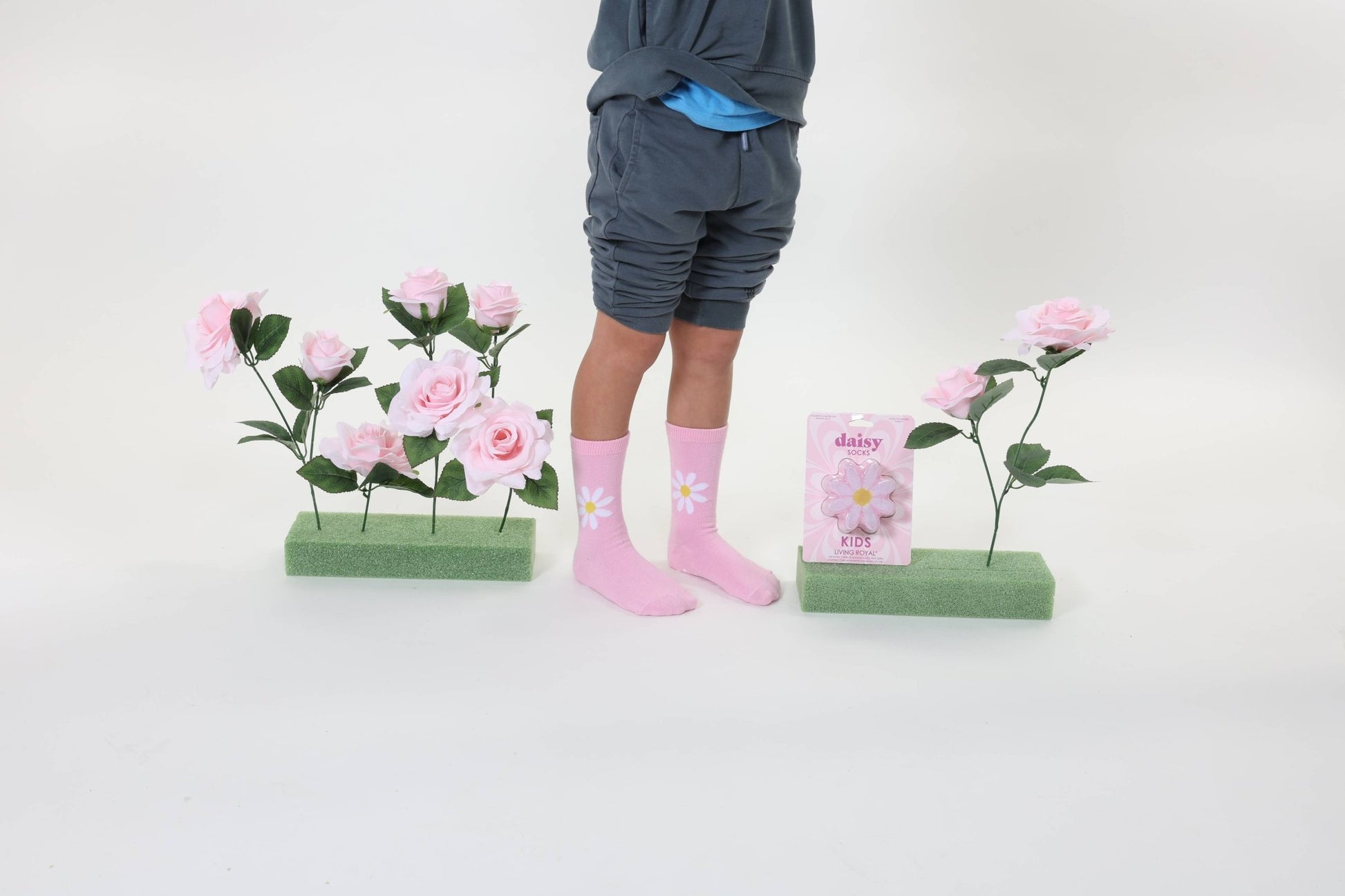 3D Packaged Crew Socks - Kids - Daisy Flower - Pink - Bria Blair Creative