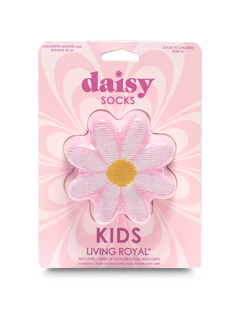 3D Packaged Crew Socks - Kids - Daisy Flower - Pink - Bria Blair Creative