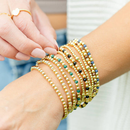 3mm Bead With 5mm Accent Stretch Bracelet - Bria Blair Creative