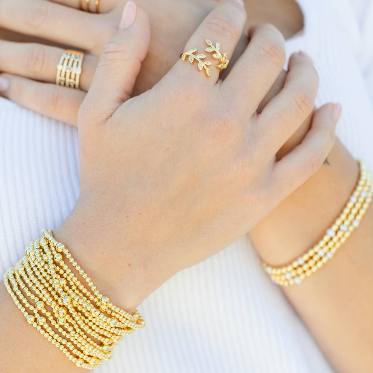 3mm Bead With 5mm Accent Stretch Bracelet - Bria Blair Creative