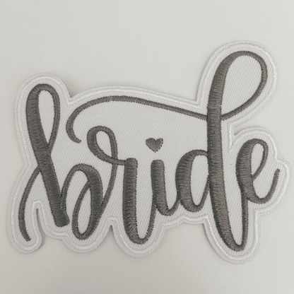 4" Bride - Metallic Silver - Embroidered Hat Patch: QTY 1 - Bria Blair Creative