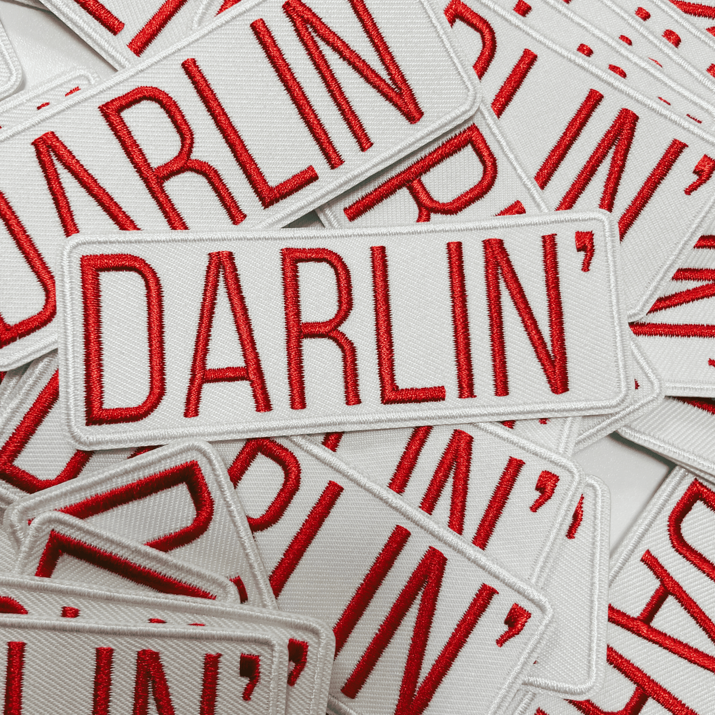 4" Darlin' in Red - Embroidered Hat Patch: QTY 1 - Bria Blair Creative