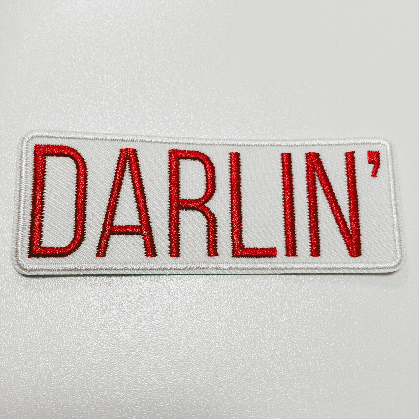 4" Darlin' in Red - Embroidered Hat Patch: QTY 1 - Bria Blair Creative