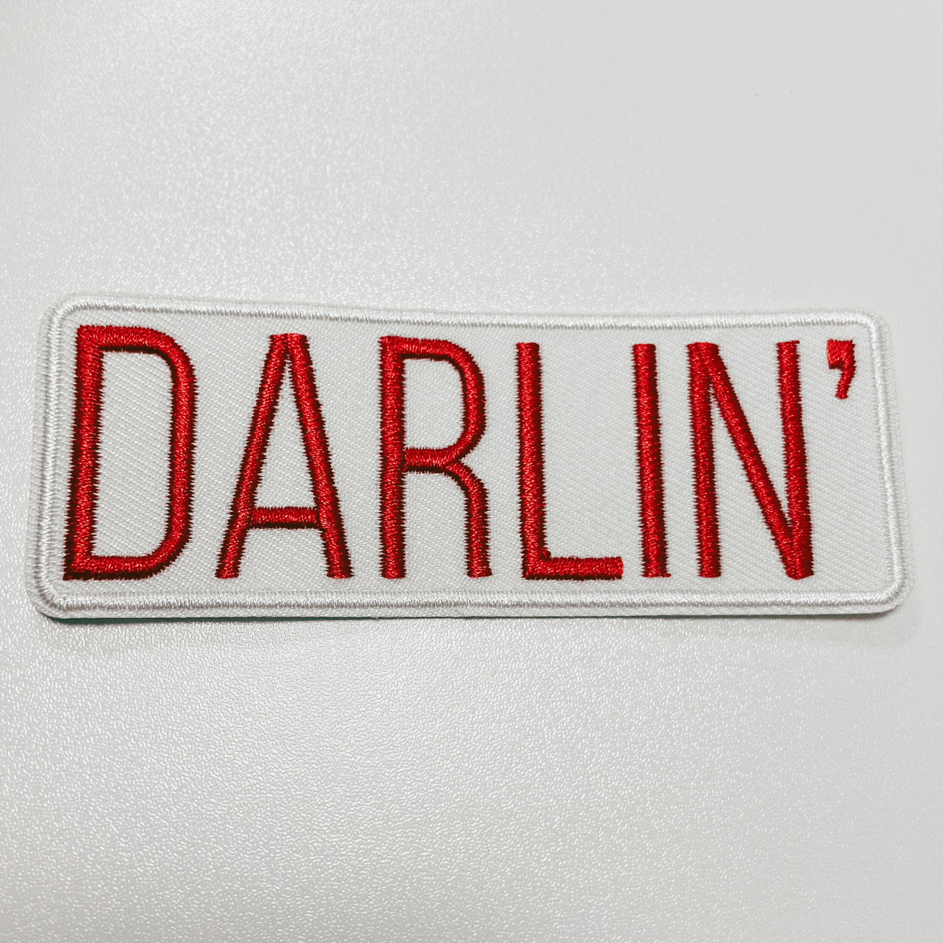 4" Darlin' in Red - Embroidered Hat Patch: QTY 1 - Bria Blair Creative