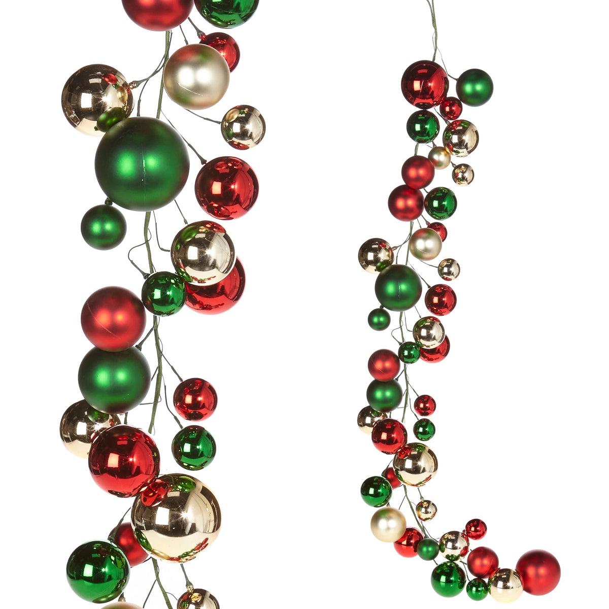 4' Red, Green And Gold Ball Garland - Bria Blair Creative
