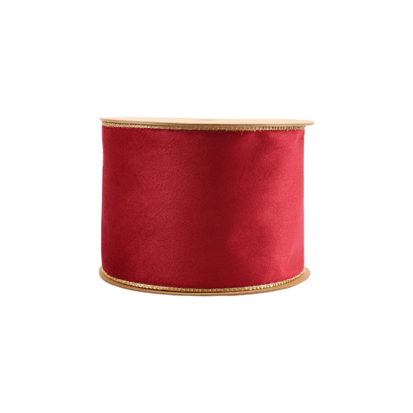 4" Reversible Classic Velvet Wired Ribbon | Burgundy/Gold | 10 Yard Roll - Bria Blair Creative