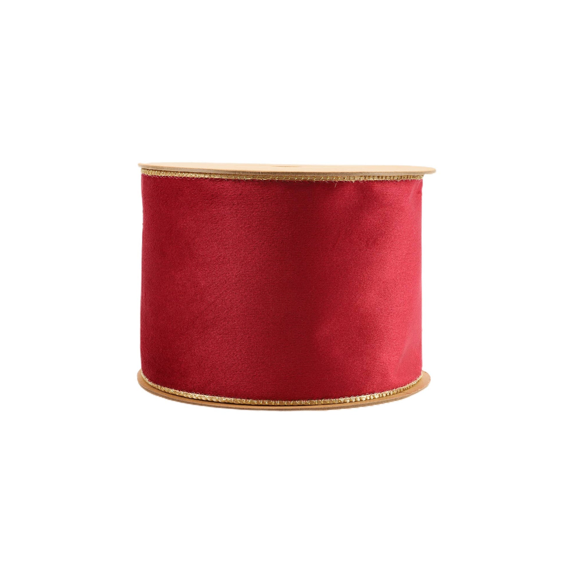 4" Reversible Classic Velvet Wired Ribbon | Burgundy/Gold | 10 Yard Roll - Bria Blair Creative