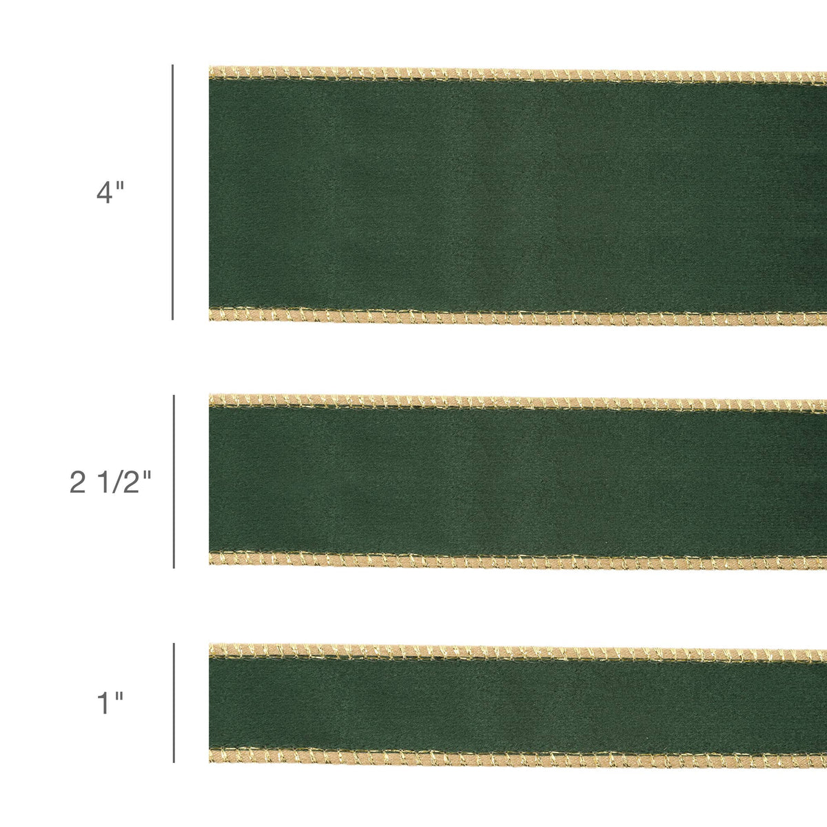 4" Reversible Classic Velvet Wired Ribbon | Green/Gold | 10 Yard Roll - Bria Blair Creative