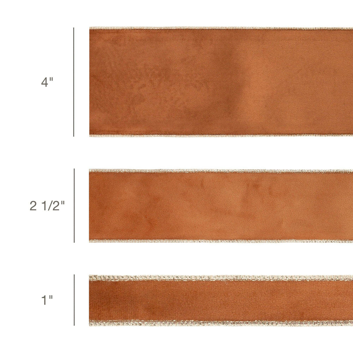 4" Reversible Classic Velvet Wired Ribbon | Rust/Gold | 10 Yard Roll - Bria Blair Creative
