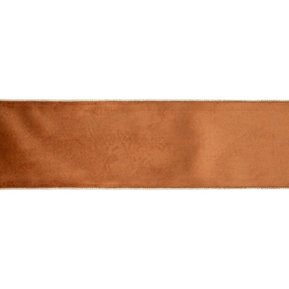 4" Reversible Classic Velvet Wired Ribbon | Rust/Gold | 10 Yard Roll - Bria Blair Creative