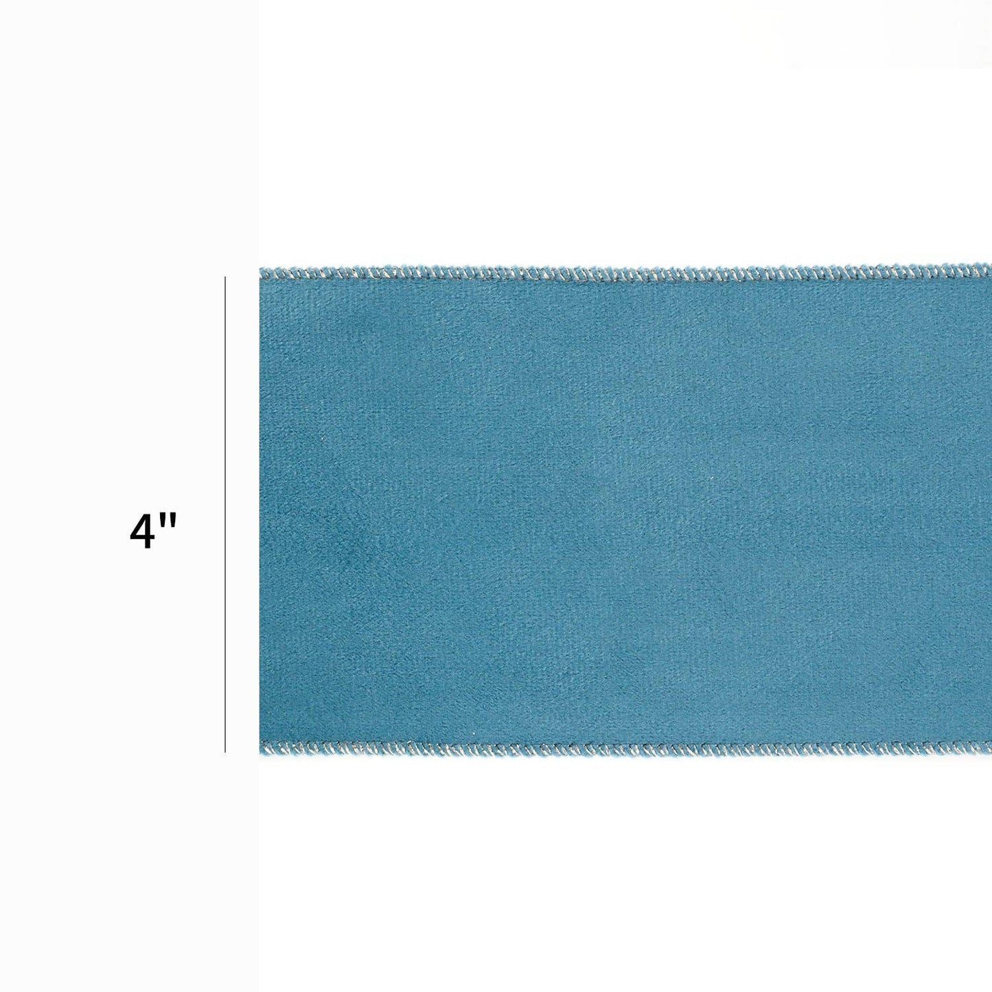 4" Reversible Classic Velvet/Shimmer Wired Ribbon | Military Blue/Lt. Silver | 10 Yard Roll - Bria Blair Creative