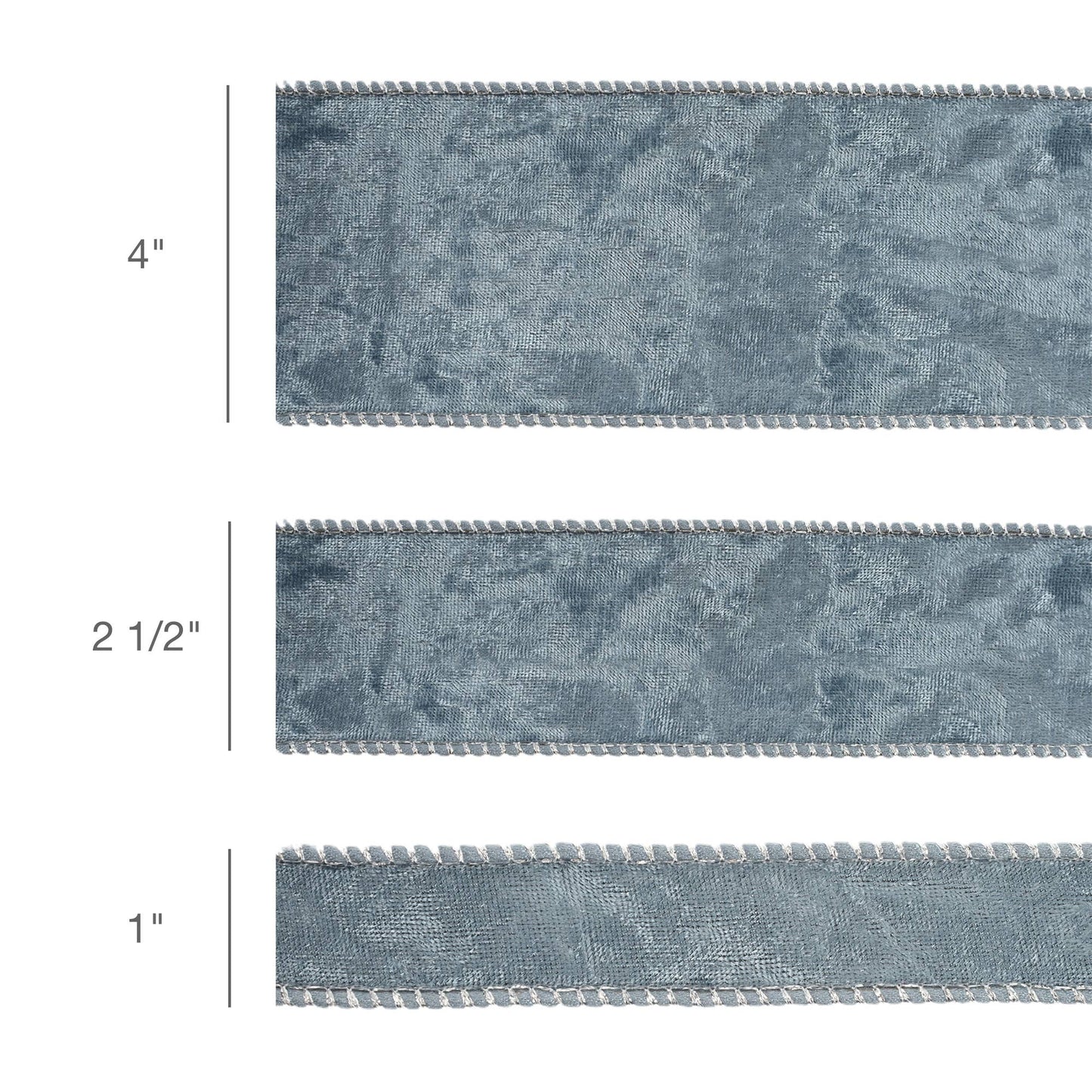 4" Reversible Frosted Velvet Wired Ribbon | Blue/Blue | 10 Yard Roll - Bria Blair Creative